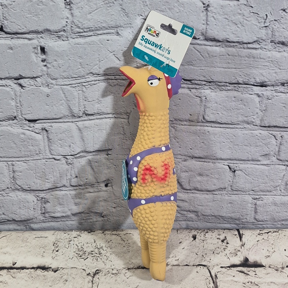Outward Pet Squawkers Henrietta Latex Rubber Chicken Interactive Dog Toy, 11"